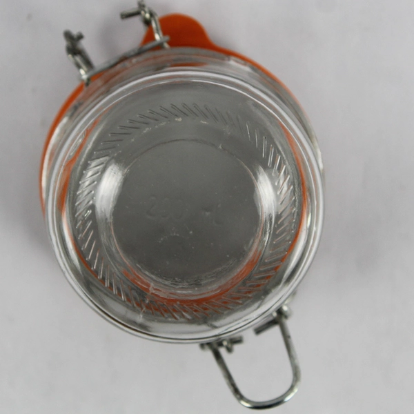 Lot of 2 Clear Glass Jars Airtight Rubber Seal Kitchen 1 Large 1 Small