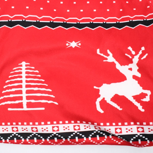 Unbranded Red Christmas Tree Reindeer Print Pajama Top With Pockets Women's XL