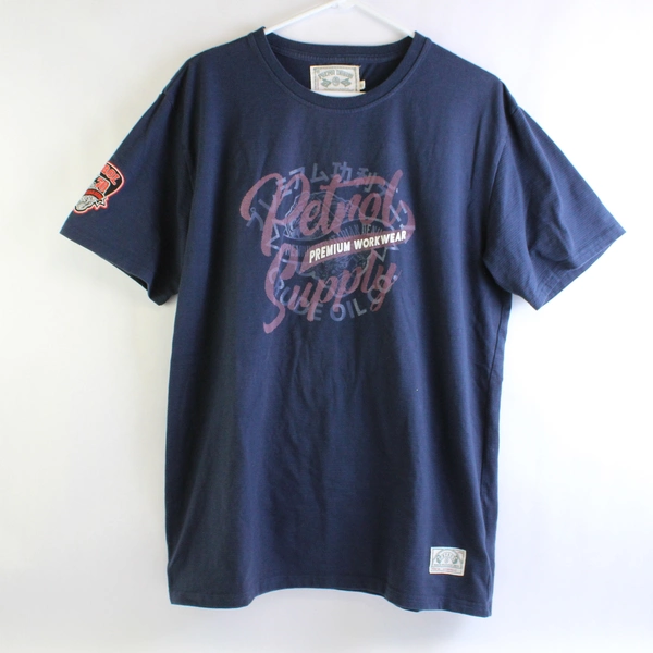 Petrol Denim Blue T-Shirt Premium Workwear Casual Men's Size XXL