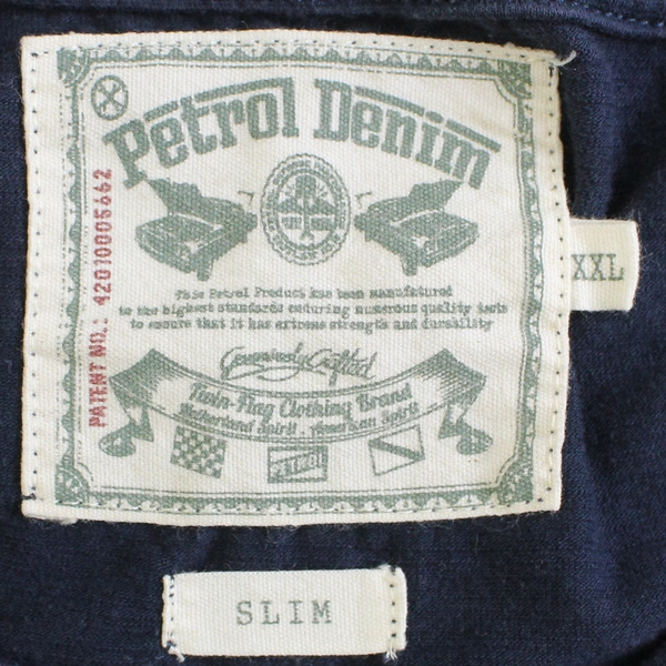 Petrol Denim Blue T-Shirt Premium Workwear Casual Men's Size XXL