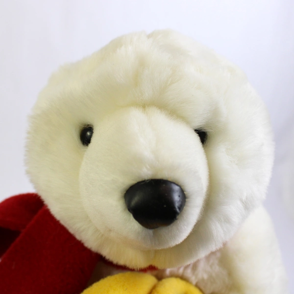 Vintage 1997 Malden Mills Dakotah Polar Bear with Fleece Blanket 14"