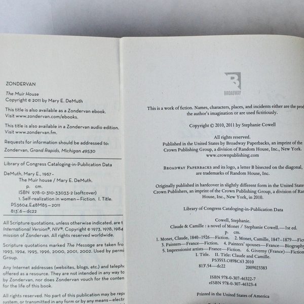 Lot of 2 Pre-Owned PB Books: The Muir House & Claude & Camille