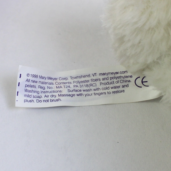1999 Mary Meyer Sacks the Polar Bear Stuffed Animal With Tag 10"