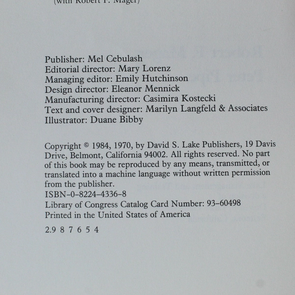 Analyzing Performance Problems by Pipe & Mager, 1984, 2nd Edition, Pre-Owned
