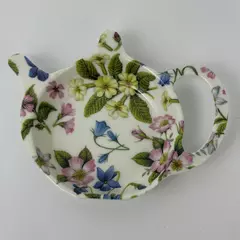 Home Essentials White Melamine Floral Teapot Spoon Rest Kitchen Gadget