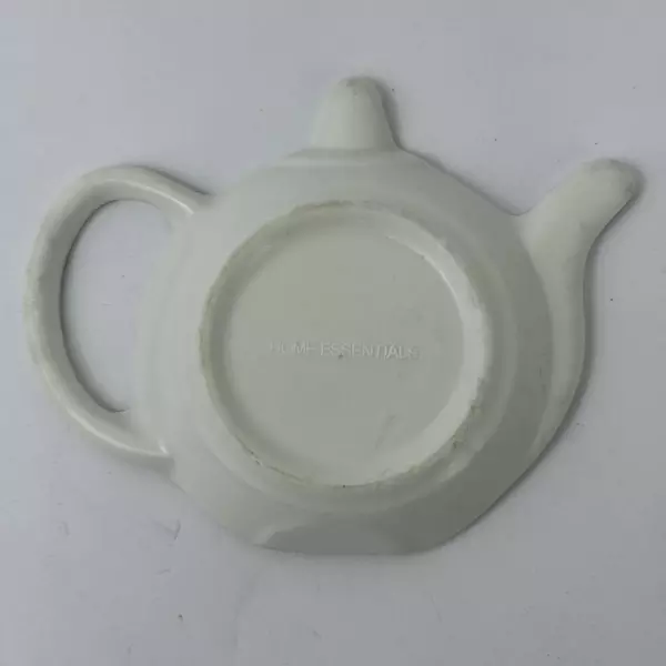 Home Essentials White Melamine Floral Teapot Spoon Rest Kitchen Gadget