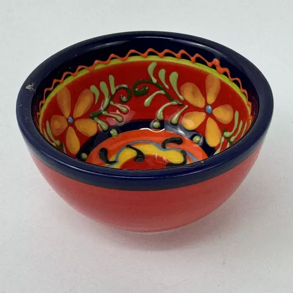 Vintage Del Rio Salado Hand Painted Ceramic Condiment Sauce Bowl