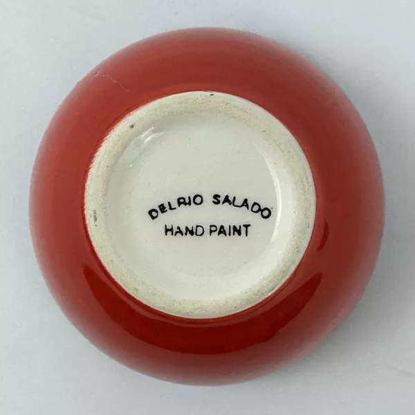 Vintage Del Rio Salado Hand Painted Ceramic Condiment Sauce Bowl
