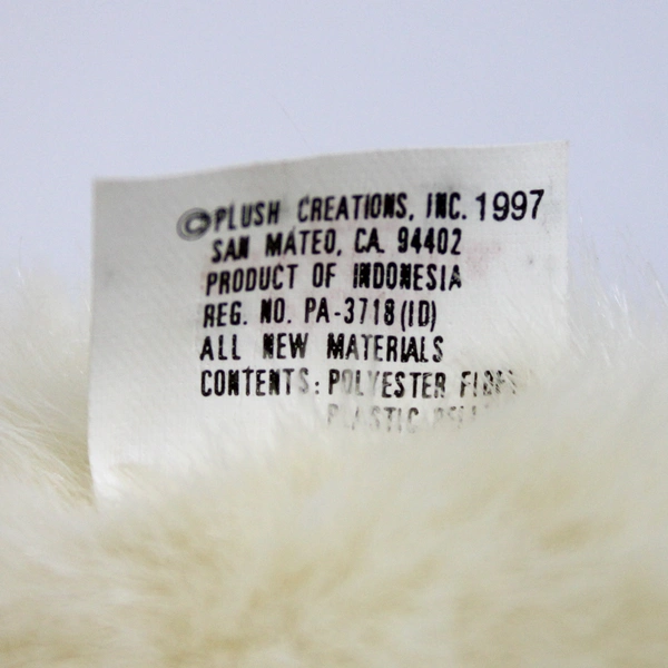 Vintage 1997 Plush Creations Polar Bear Stuffed Animal 8" Soft Toy