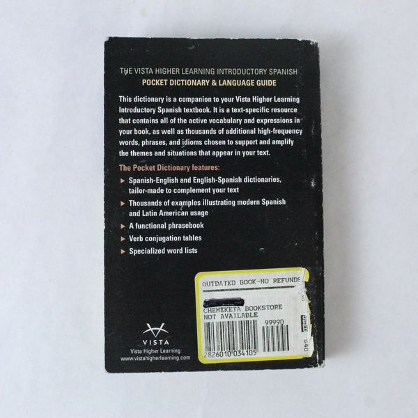 Vista Pocket Dictionary & Language Guide Spanish-English 2005 Pre-Owned