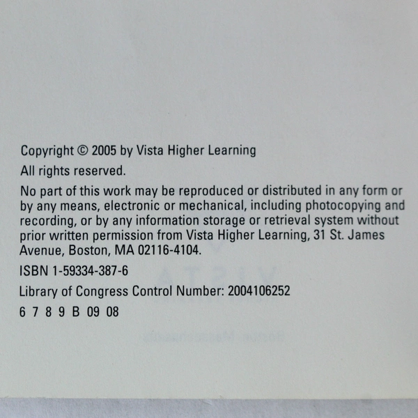 Vista Pocket Dictionary & Language Guide Spanish-English 2005 Pre-Owned