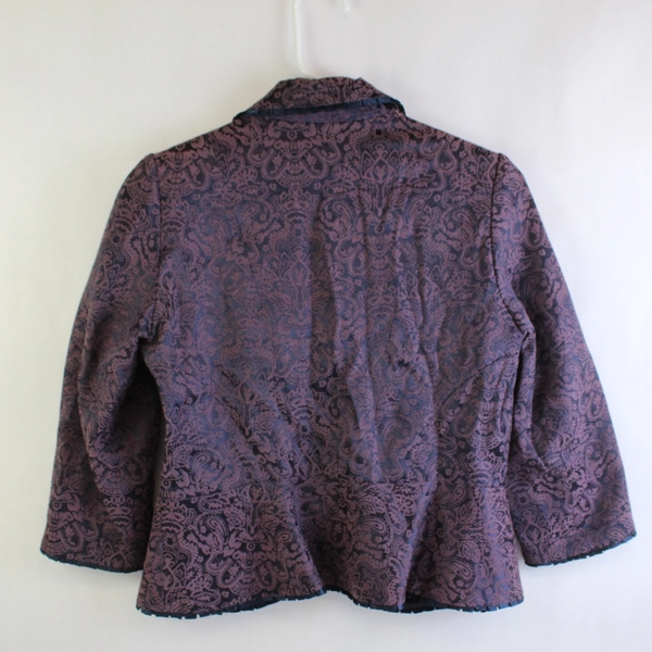 GNW Floral Purple Blue Blazer Jacket Suit Separate Women's Size M