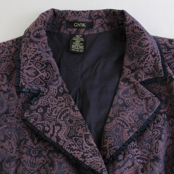 GNW Floral Purple Blue Blazer Jacket Suit Separate Women's Size M