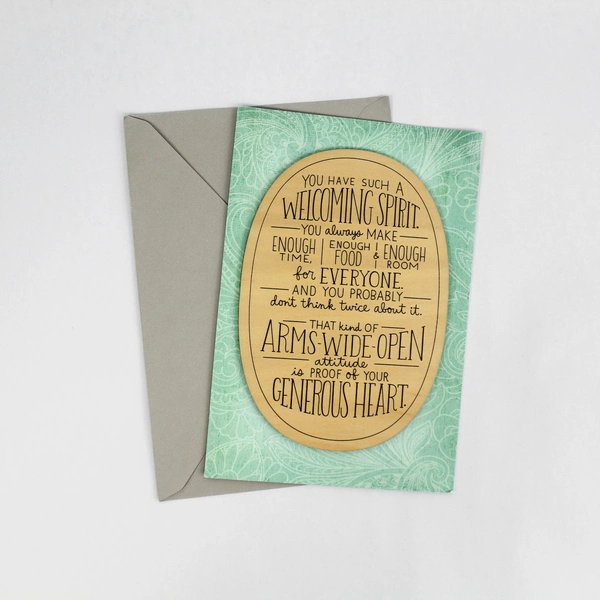 Hallmark 3D Wood Welcoming Spirit Birthday Card with Envelope 8.25"x6"