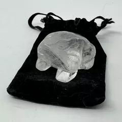 Polished Clear Quartz Frog Figurine 1.5" Crystal Mineral Specimen Collectible