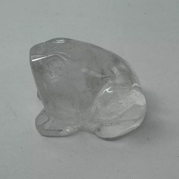 Polished Clear Quartz Frog Figurine 1.5" Crystal Mineral Specimen Collectible
