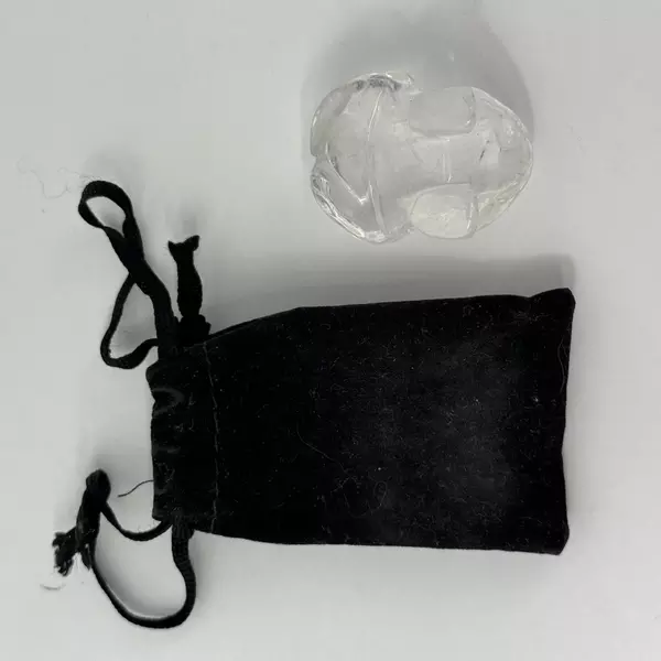 Polished Clear Quartz Frog Figurine 1.5" Crystal Mineral Specimen Collectible