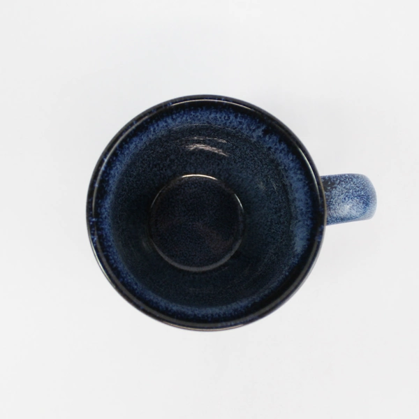 Ollie & Olivia Blue Ribbed Coffee Mug - Australian Craftsmanship, Pre-Owned