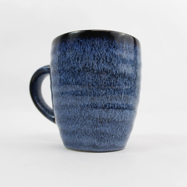 Ollie & Olivia Blue Ribbed Coffee Mug - Australian Craftsmanship, Pre-Owned