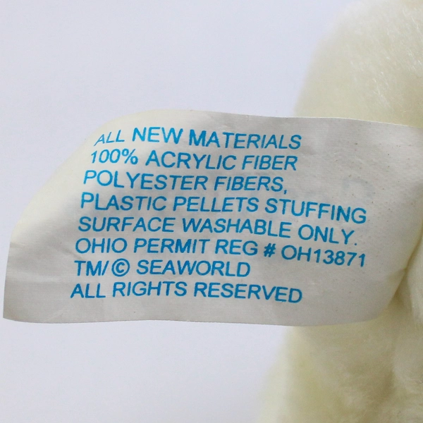 SeaWorld Sitting Polar Bear Stuffed Animal Soft Plush Toy 8"