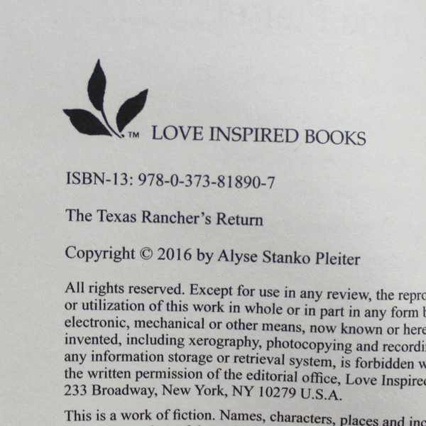 Lot of 2 Harlequin Love Inspired Blue Thorn Ranch Books by Allie Pleiter PB