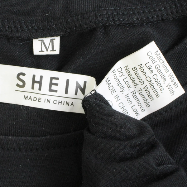 SHEIN Women's Medium Black Short Sleeve Crop Top with Floral Mesh Lace