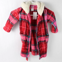 Kidtopia Sleepwear Multicolored Plaid Plush Robe Toddler Size 2T