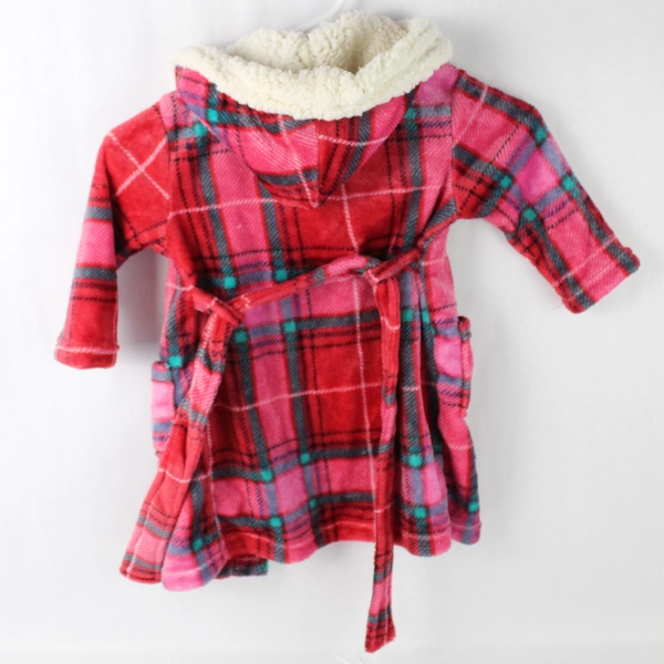 Kidtopia Sleepwear Multicolored Plaid Plush Robe Toddler Size 2T