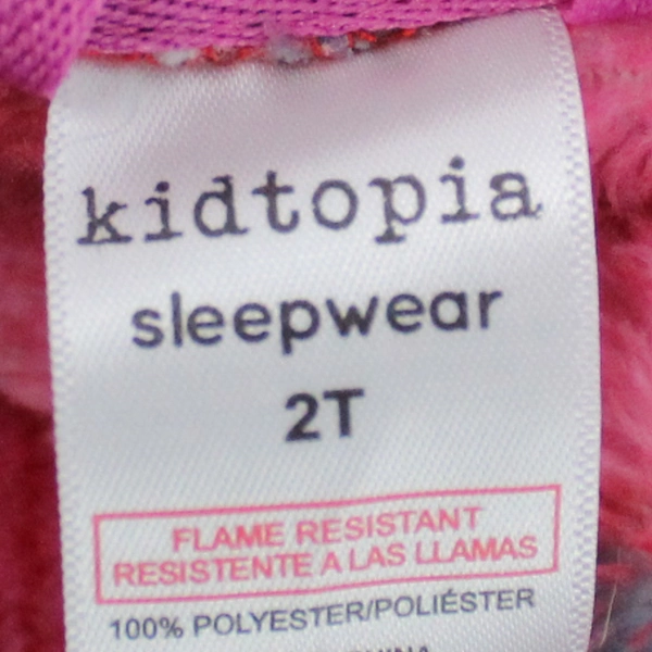 Kidtopia Sleepwear Multicolored Plaid Plush Robe Toddler Size 2T