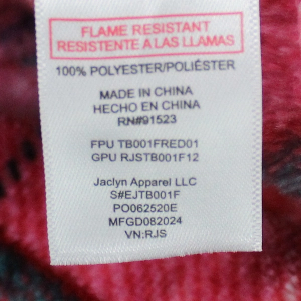 Kidtopia Sleepwear Multicolored Plaid Plush Robe Toddler Size 2T