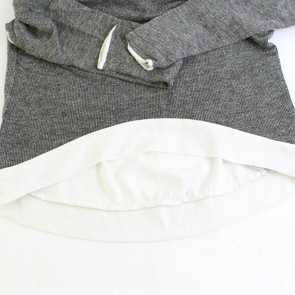 Paper Crane Black White Hi Lo Long Sleeve Blouse Pullover Top Women's Size Small