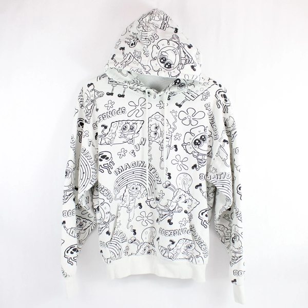 Nickelodeon Black and White SpongeBob SquarePants Hoodie Women's Size Medium