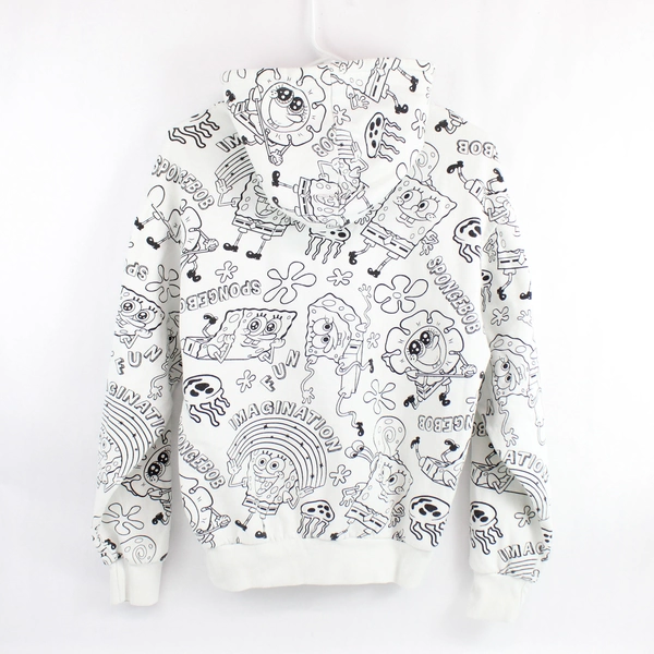 Nickelodeon Black and White SpongeBob SquarePants Hoodie Women's Size Medium