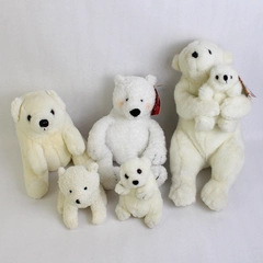 Lot of 6 White Polar Bear Stuffed Animals Varied Sizes
