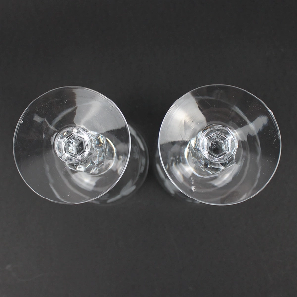 Set of 2 Morgantown 6.25" Crystal Water Goblets 7689-1 Berry Leaf Pattern