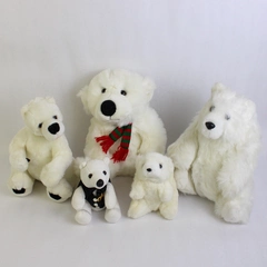 Lot of 5 White Polar Bear Soft Stuffed Animals Varied Sizes