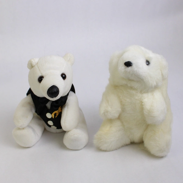 Lot of 5 White Polar Bear Soft Stuffed Animals Varied Sizes