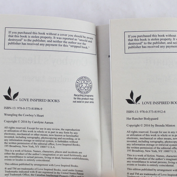 Lot of 3 Love Inspired Cowboy Theme Novels Larger Print Paperback 2016