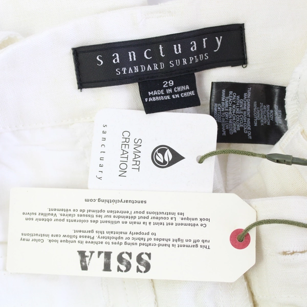 Sanctuary Women's Small White Pants Slim Fit Stretch Casual Trousers