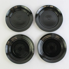 Set of 4 CAC China Tango-Pattern Black Bread Plates 7.5" Durable China