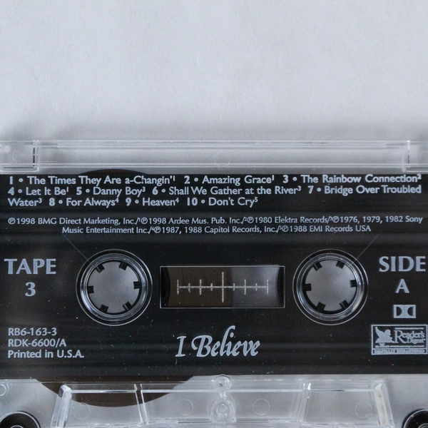 Reader's Digest I Believe 1988 Cassette Tape - Inspirational Music