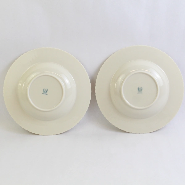 Lot of 2 Lenox Cream Off White Salad Soup Bowls Ribbed Rims