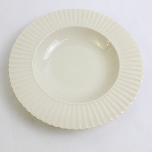 Lot of 2 Lenox Cream Off White Salad Soup Bowls Ribbed Rims