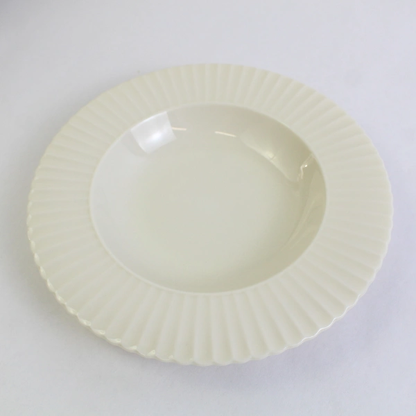 Lot of 2 Lenox Cream Off White Salad Soup Bowls Ribbed Rims