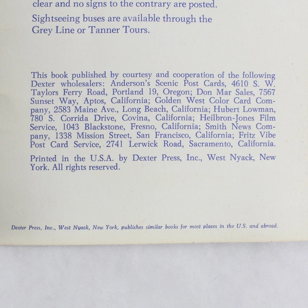 Original Vintage 1950's California The Golden State Souvenir Book