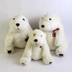 Lot of 3 Coca-Cola Plush Polar Bears Medium to Large Flawed
