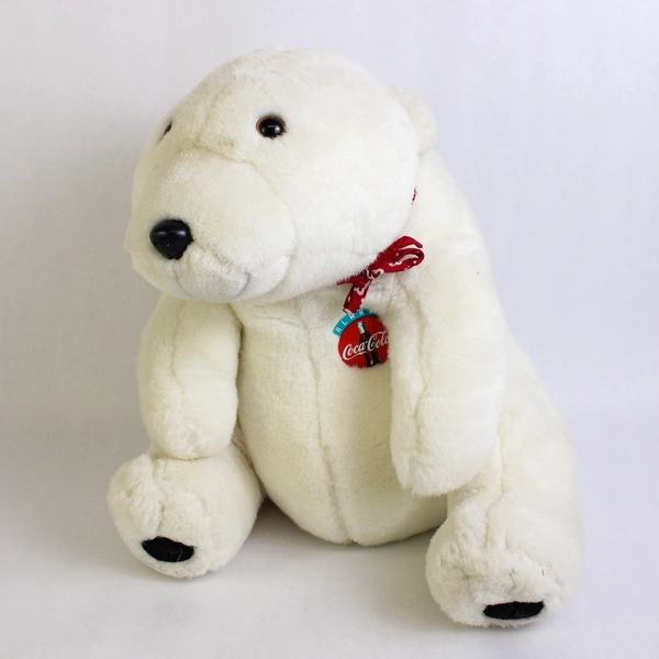 Lot of 3 Coca-Cola Plush Polar Bears Medium to Large Flawed