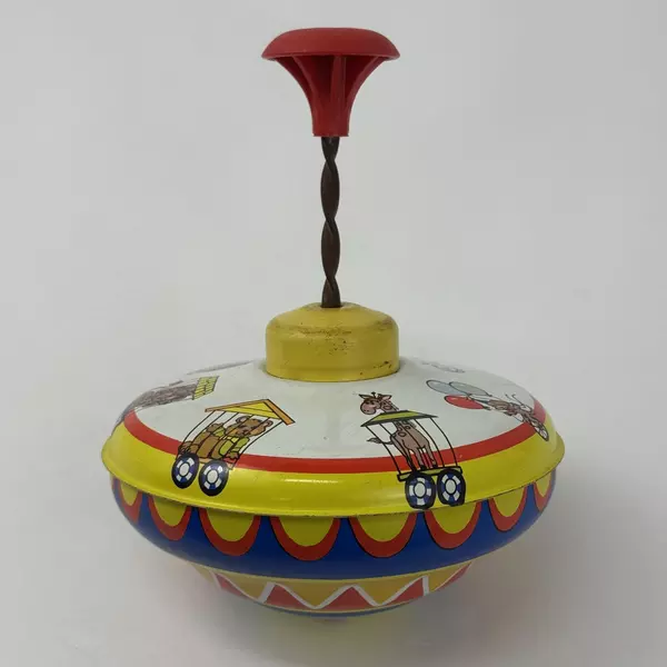 Vintage Ohio Art Zoo Pattern Metal Top With Plastic Handle 304G189