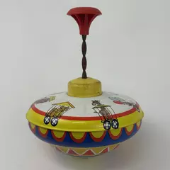 Vintage Ohio Art Zoo Pattern Metal Top With Plastic Handle 304G189