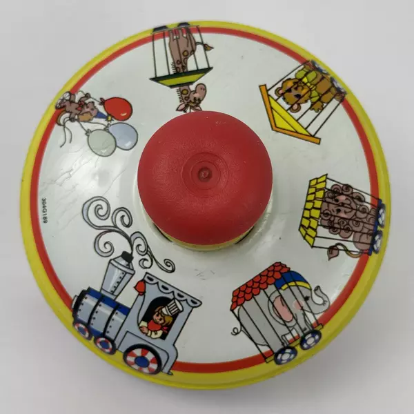 Vintage Ohio Art Zoo Pattern Metal Top With Plastic Handle 304G189